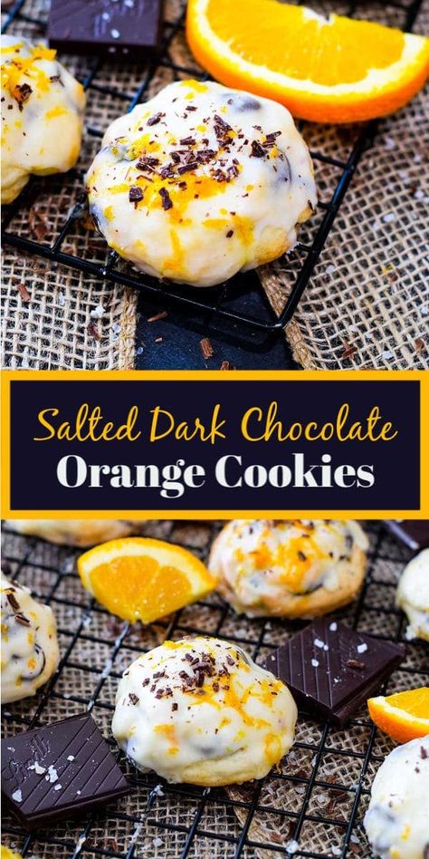 Original Cookie Recipes, Unique Flavor Cookies, Dark Chocolate Orange Cookies, Orange Flavored Desserts, Fancy Cookie Recipes, Orange Salt, Chocolate Orange Cookies, Slow Cooker Applesauce, Chocolate And Orange