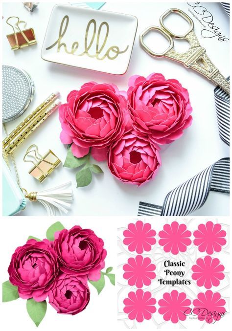 Learn How to Make Paper Peonies from cardstock paper. An easy DIY paper flower peony project anyone can do at home. Follow our step by step peony tutorial. Paper Peony, Paper Peonies, Paper Flower Crafts, Paper Flower Template, Mason Jar Crafts Diy, Paper Flowers Craft, Peony Flowers, Giant Paper Flowers, Things To Make