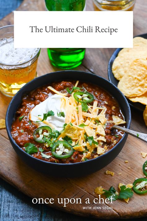 The Ultimate Chili Recipe Jenn Segal Recipes, Ultimate Chili Recipe, Beef Chili Recipe, Once Upon A Chef, Beef Chili, Lean Beef, Chili Recipe, A Chef, Snickerdoodles