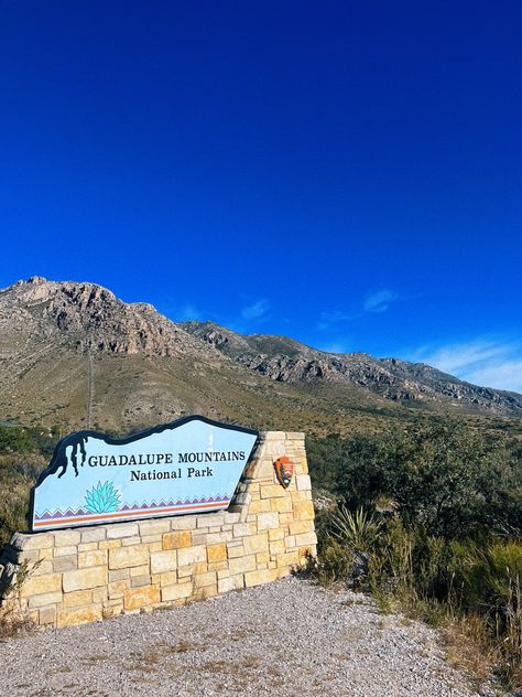 Guadalupe National Park, Texas Aesthetic, Hiking In Texas, Park Entrance, Texas State Parks, Texas Adventure, Guadalupe Mountains National Park, Guadalupe Mountains, Texas Roadtrip