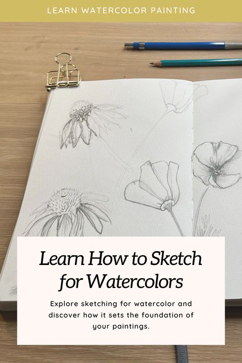 Sketch For Watercolor, Learn Modern Calligraphy, Watercolor Painting For Beginners, How To Sketch, Follow Your Passion, Learn To Sketch, Learn Watercolor Painting, Art Tutorials Watercolor, Watercolor Beginner