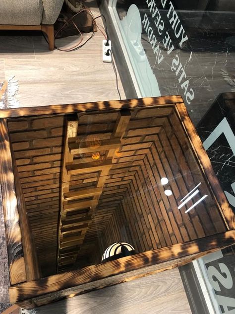 Infinity Mirror Table, Infinity Mirror Diy, Infinity Table, Lighting Hacks, Diy Privacy Fence, Pallet Bar Diy, Diy Outdoor Furniture Plans, Infinity Mirror, Wood Tables