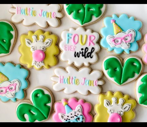 Fourever Wild Birthday, Fourever Wild, Four Ever Wild, Girl Parties, Wild Party, 3 Birthday, Cookie Party, Party Animals, Girl Birthday Party