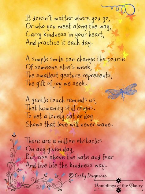 Kindness Poem, Poems For Students, Simple Poems, Childrens Poems, Poetry For Kids, Kids Poems, Inspirational Poems, It Doesn't Matter, Kindness Quotes