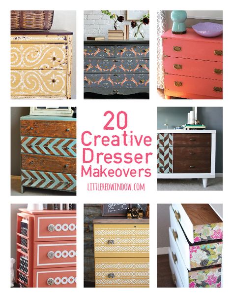 20 Gorgeous and Creative Dresser Makeovers! Don't get rid of your old dresser, give it a facelift! Refinished Dresser Diy, Wallpaper Dresser, Dresser Makeovers, Cheap Dresser, Dresser Refinish, Diy Furniture Cheap, Dresser Redo, Diy Dresser Makeover, Dressers Makeover