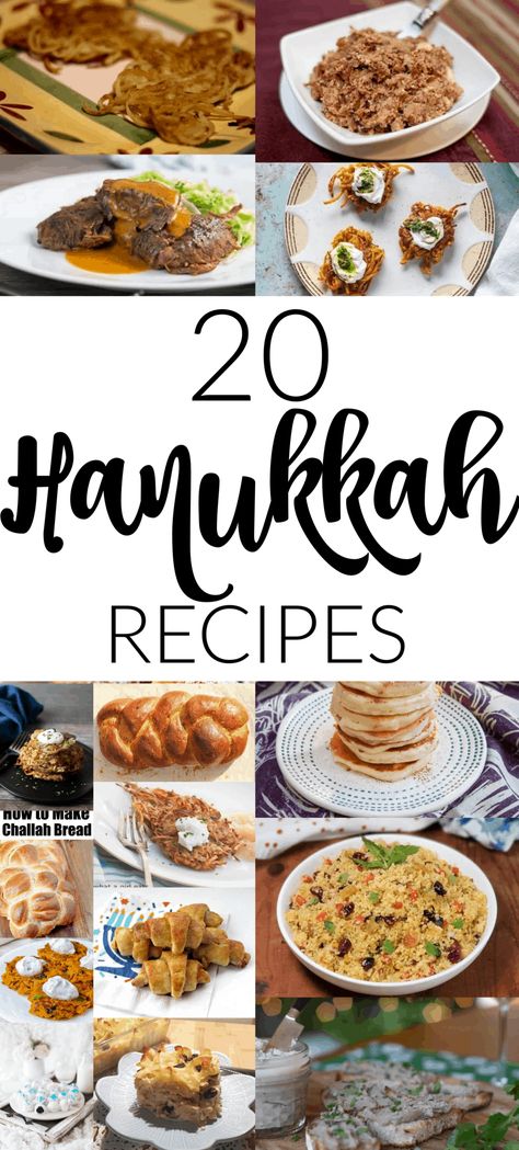 From Potato Latkes to Challah, we have some incredible Hanukkah Recipes. We are helping you with you Hanukkah celebrations with 20 Hanukkah Recipes. Hannukah Snacks, Healthy Hanukkah Recipes, Hanukkah Party Food, Hanukah Appetizers, Hannukah Recipes, Hanukkah Desserts, Hanukkah Recipes, Hanukkah Dinner, Jewish Holiday Recipes