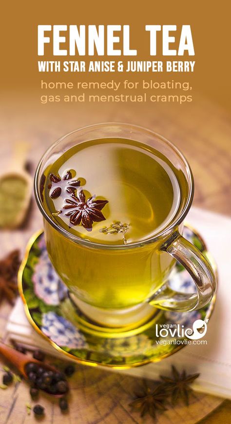 Juniper berry, Star Anise & Fennel Tea Home remedy for bloating, gas and menstral cramps #fenneltea #fennel #staranise #juniperberry #bloating #gas #menstralcramps #homeremedy #kitchentablemedecine Tea Blends Recipes, Fennel Tea, Herbal Tea Benefits, Tea Remedies, Healing Tea, Homemade Tea, Herbal Teas Recipes, Tea Health Benefits, Herbal Tea Blends