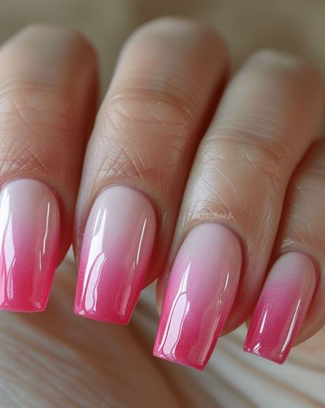 Delicate Pink Ombré: 💖💫💅 - NailKicks Ombre Spring Nails 2024, Hot Pink And White Ombre Nails, White To Pink Ombre Nails, Dark Pink Ombre Nails, Cotton Candy Pink Nails, Nail Ideas For June, Pink Ombre Acrylic Nails, Hot Pink Ombre Nails, Pink Ombre Nail Designs