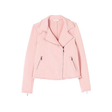 9 Light Jackets That Have Us Dreaming of Spring Pink Biker Jacket, Pink Moto Jacket, Fitted Biker Jacket, Pink Motorcycle, October Fashion, Slim Fit Jackets, Stylish Jackets, Cozy Knit, Pink Jacket