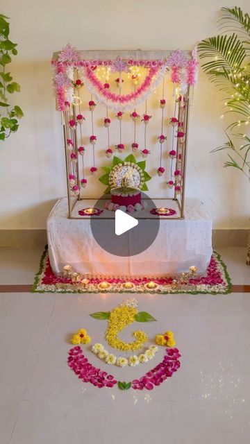 Vinayaka Chavithi Decoration At Home, Puja Decoration At Home, Pooja Decoration Ideas At Home, Pooja Decoration Ideas, Pooja Decoration, Diwali, Decoration Ideas, Quick Saves, Home Decor