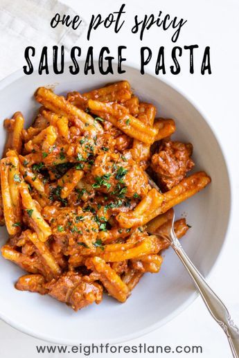 Sausage Pasta Recipes Dairy Free, Dairy Free Sausage Recipes, Dairy Free Sausage Pasta, Lamb Sausage Pasta, Spicy Pasta Recipes, Lamb Sausage, Spicy Sausage Pasta, Sausage Pasta Recipes, Spicy Pasta