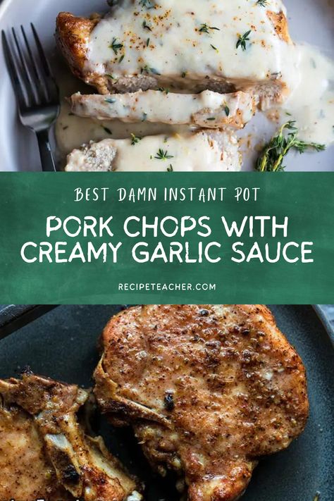 Porterhouse Pork Chop Recipe, Pork Chops Bone In, Pork Loin Ribs, Bone In Pork Chops, Instant Pot Pork Chops, Crockpot Pork Chops, Creamy Garlic Sauce, Pork Loin Chops, Instant Pot Pork