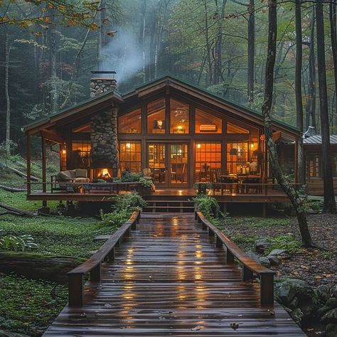 Adorable cabins (@adorable.cabins) • Fotos e vídeos do Instagram Hunter House, Mini Cabins, Outdoor Table Decor, Out In Nature, European Cottage, Interior Design Pictures, Cottage Style House Plans, Fairy Home, Beautiful Cabins