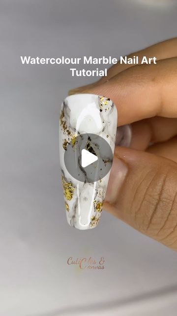 Marble Nail Art Tutorial, Marble Nails Tutorial, Watercolor Marble, Marble Nail Designs, Marble Nail, Marble Nail Art, Marble Nails, Watercolor Canvas, Nail Art Tutorial