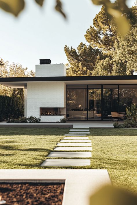 ♥ Dreaming of a Mid Century Modern House that stands out? 🏡✨ Step into the world of this moody and stylish 2-story Mid Century Modern House with a unique aesthetic. Discover the perfect blend of mid century modern decor and furniture in this stunning home exterior design, ideal for those who love a touch of nostalgia combined with contemporary style. #midcenturymodern #houseexterior #homedesigns Modern House Exterior Aesthetic, Beach House Mid Century Modern, Mid Century Modern House 2 Story, Mid Centric Modern House Exterior, Concrete Mid Century House, Mid Century Modern House With Pool, Mid Century Modern Ranch Exterior, House Exterior Aesthetic, Mid Century Modern Exterior Makeover