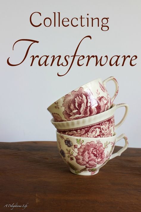 collecting red transferware. I love collecting and the beauty of transferware! Transferware Dishes, Classic Farmhouse Kitchen, French Style Chairs, Red Transferware, Red Toile, The Color Red, China Dishes, Bedroom Decorating Ideas, Bedroom Decorating