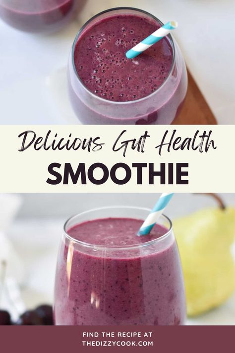 Healthy Smoothies For Digestion, Healthy Drinks For Gut Health, Best Smoothies For Gut Health, Smoothies For Digestive Issues, Smoothies For Gut Healing, Gut Soothing Smoothie, Microbiome Smoothie, Probiotic Smoothie Recipes, Healthy Gut Smoothie Recipes