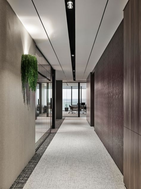 Chanel Office, Construction Office, Double Space, Corporate Interior Design, Dental Office Decor, Office Interior Design Modern, Logistics Company, Hallway Design, Recessed Downlight