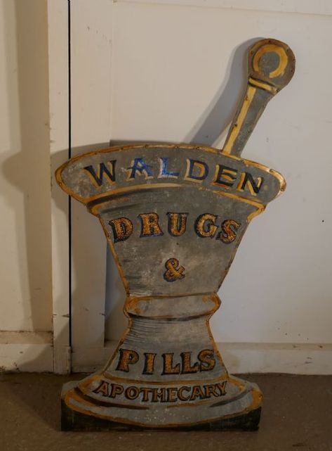 Pharmacy Signage, Patio Mural, Vernacular Typography, Antique Trade Sign, Ephemera Printables, Vintage Pharmacy, Antique Shopping, Antique Advertising, Vintage Advertising Signs