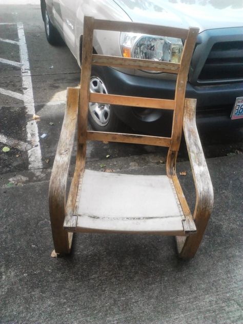 Materials: Poang Chair, Fence boards, drywall screws Description: Poang… That iconic chair from IKEA, what do I do when I see one on the side of the road that obviously has seen better days? I throw it in the truck!!! I was looking at the frame and thought… I bet that could make a cool [ Ikea Poang Chair Hack, Poang Chair Makeover, Cedar Fence Boards, Poang Chair, Ikea Poang Chair, Herman Miller Chair Eames, Fence Boards, Iconic Chairs, Drywall Screws