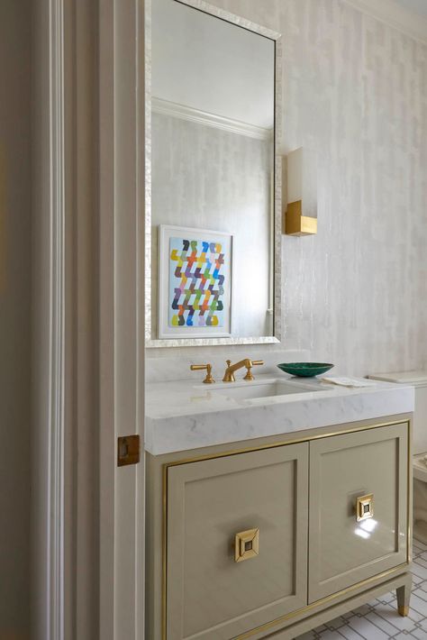 Jenkins Interiors, Luxury Powder Room, Tiny Powder Rooms, Modern Powder Rooms, Powder Room Remodel, Powder Room Vanity, Bath Powder, Powder Room Decor, Bathroom Decor Luxury