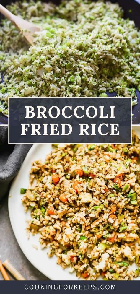 Broccoli Fried Rice, Healthy Fried Rice, Broccoli Pizza, Easy Fried Rice, Ramen Salad, Veggie Fried Rice, College Food, Cooking Jasmine Rice, Easy Asian