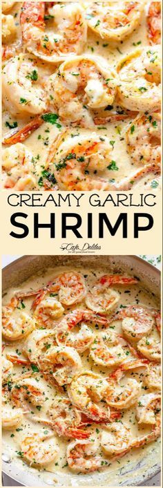 Creamy Garlic Shrimp Recipe, Creamy Garlic Shrimp, Cafe Delites, Shrimp Dinner, Shrimp Recipes For Dinner, Shrimp Recipes Easy, Steak Fajitas, Shrimp Dishes, Garlic Shrimp