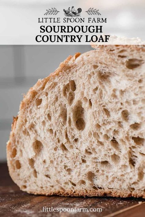 Sourdough Country Loaf, Country Loaf Bread Recipe, Little Spoon Farm, Hearty Sandwiches, Loaf Bread Recipe, Easy Sourdough Bread Recipe, Farm Recipes, Whole Wheat Sourdough, Sourdough Starter Discard Recipe