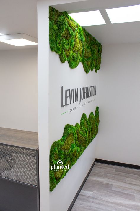 Moss Accent Wall, Logo Garden Design, Wall Moss, Logo Garden, Green Wall Design, Artificial Grass Wall, California Plants, Indoor Plant Wall, Moss Decor