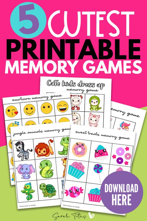 Productive Printables, Curriculum Preschool, Memory Exercises, Sarah Titus, Daycare Classroom, Inspired Images, Printable Games For Kids, Kids Printables, Preschool Bible