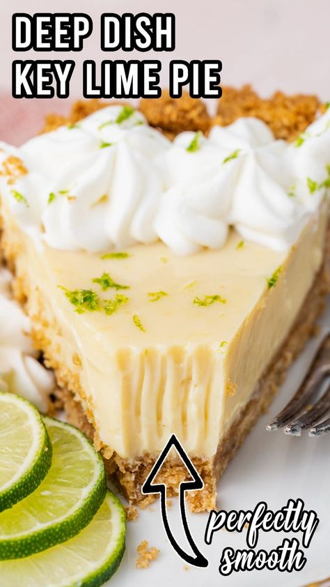 Florida Key Lime Pie Recipe, Easy Key Lime Pie, Frozen Key Lime Pie, Fruit Pie Recipe, Cheesecake Pie Recipes, Homemade Pie Recipes, Key Lime Desserts, Deep Dish Pie, Key Lime Pie Easy