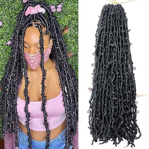 Faux Hairstyles, Long Butterfly Locs, Crochet Locs Hair, Butterfly Locs Crochet Hair, Butterfly Locs Crochet, Faux Dreads, Butterfly Locs, Locs Crochet, Crochet Hair Extensions