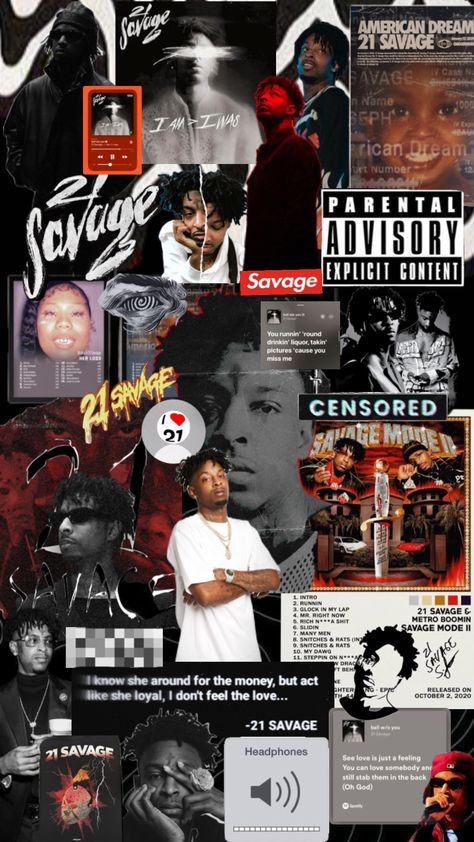 #21savage #rap #music #foryou 21 Savages, English Rap, Frank Ocean Wallpaper, Savage Wallpapers, Anuel Aa Wallpaper, Savage Mode, Hip Hop Poster, Rap Quotes, Music Collage