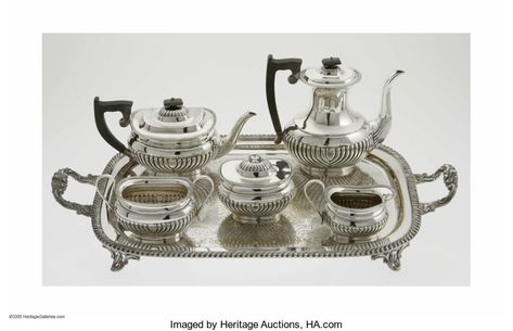 An English Silver Tea Service Mark of Edward Viner, Sheffield, | Lot #30609 | Heritage Auctions Silver Tea Service, Castle Cottage, Silver Things, Silver Plated Tea Set, House Scotland, Silver Objects, Antique Tea Sets, Modern Castle, Art Deco Coffee