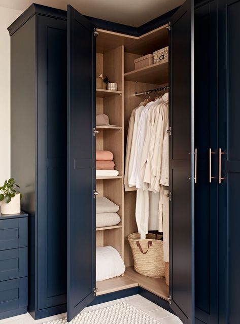 Small bedroom ideas: Fitted wardrobes Bedroom Ideas No Closet, Corner Wardrobe For Small Bedroom, Large Wardrobe Small Bedroom, Adding Wardrobe To Small Bedroom, Wardrobe For A Small Room, Wardrobe Design Small Room, Wall Closet For Small Bedroom, Rooms With Wardrobes, Compact Wardrobe Ideas Small Bedrooms