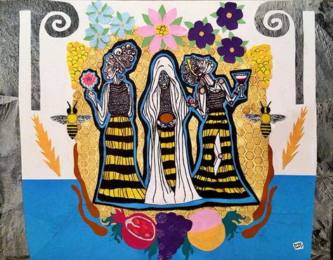 Melissae- Bee Priestesses of Greece on Behance Postcard Examples, Resistance Art, Women Activists, Radical Women, Poster Campaign, Cycles Of Life, Feminism Art, Protest Art, Digital Art Gallery