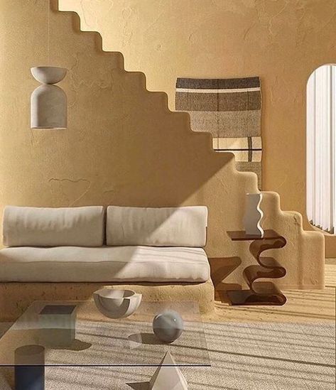 282 Likes, 1 Comments - MEY STUDIO (@meyjournal) on Instagram: “Sand House by @charlottetaylr rendering by @stefo_rotolo via @visualpleasuremag . . . . . .…” Sand House, A Living Room, Interior Inspo, 인테리어 디자인, Interior Architecture Design, Design Inspo, Interior Spaces, Interior Inspiration, Home Deco