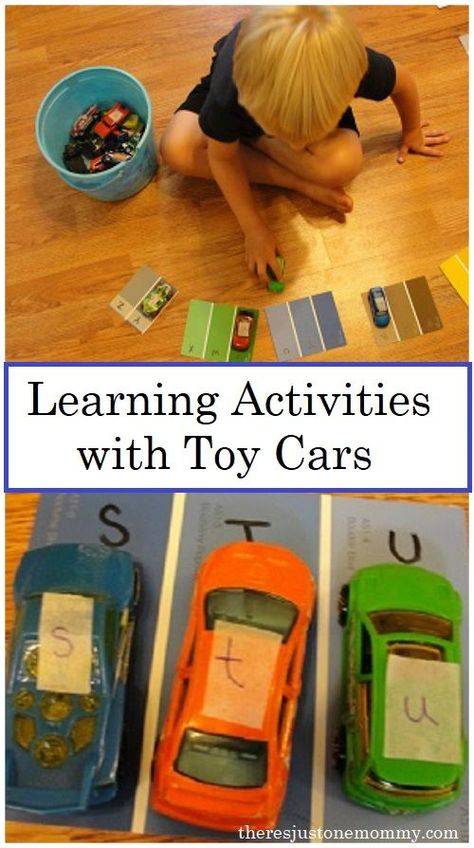 Have a preschooler who loves cars? These car learning activities will engage them in some fun hands-on learning activities to work on ABCs and colors.  #preschool #handsonlearning #cars Cars Preschool, Learning Activities For Toddlers, Colors Preschool, Car Learning, Fun Learning Activities, Parenting Activities, Transportation Activities, Car Activities, Transportation Preschool