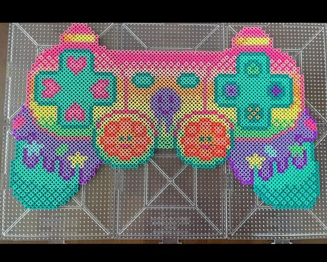 Trippy Mushroom Perler Bead Patterns, Fuse Bead Ideas, Big Perler Bead Patterns, Cute Perler Bead Patterns, Kandi Crafts, Video Game Perler, Easy Perler Bead Patterns, Melty Bead Patterns, Kandi Ideas