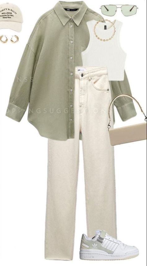 OUTFITS WITH WHITE PANTS FOR WOMEN OVER 50 White Pants Outfit, Hijabi Outfits Casual, Everyday Fashion Outfits, Neue Outfits, Casual Day Outfits, Looks Street Style, Easy Trendy Outfits, 가을 패션, Casual Style Outfits