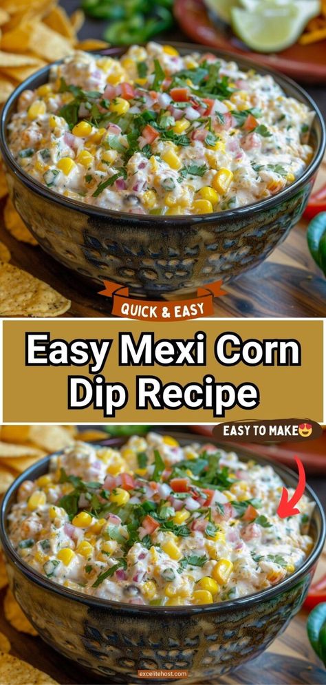 Bring the sizzle of a Mexican fiesta to your table with our Mexican Corn Dip! This vibrant and flavorful dish combines the sweetness of corn with the kick of spices and the creaminess of cheese. Perfect for parties, game nights, or any gathering, this dip is a crowd-pleaser that will have your guest… Mexican Dip Recipes Cold, Mexi Corn Dip, Mexi Corn, Fiesta Corn Dip, Mexican Dip Recipes, Cheesy Corn Dip, Mexican Corn Dip, Fiesta Dip, Cold Dip Recipes