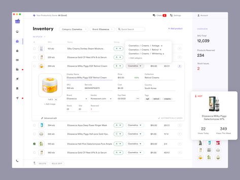 Inventory Management by Alex Tsibulski | Dribbble | Dribbble App Development Design, Software Ui Design, Ui Design Dashboard, Web Dashboard, Dashboard Ui, Inventory Management, App Template, Application Design, Dashboard Design