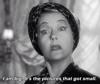 I am big.  It's the pictures that got small. Norma Desmond, Erich Von Stroheim, Sabrina 1954, Zombie Prom Queen Costume, Top 10 Films, Sunset Blvd, Silent Film Stars, V Games, Classic Actresses