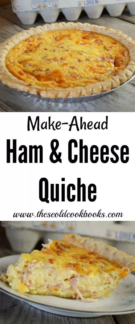 Make Ahead Camping Food, Ham Quiche Recipe, Filet Mignon Chorizo, Ham Quiche, Cheese Quiche Recipe, Ham And Cheese Quiche, Breakfast Quiche Recipes, Quiche Recipes Easy, Cheese Quiche