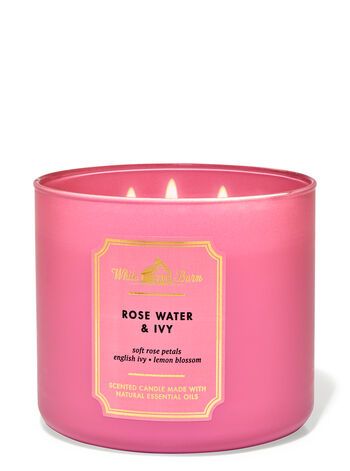 Rose Water & Ivy 3-Wick Candle - White Barn Rose Water And Ivy Candle, Ivy Rose, Bath & Body Works, Candle Images, Bath Body Works Candles, Lemon Blossoms, Soft Spring, English Ivy, Beautiful Room