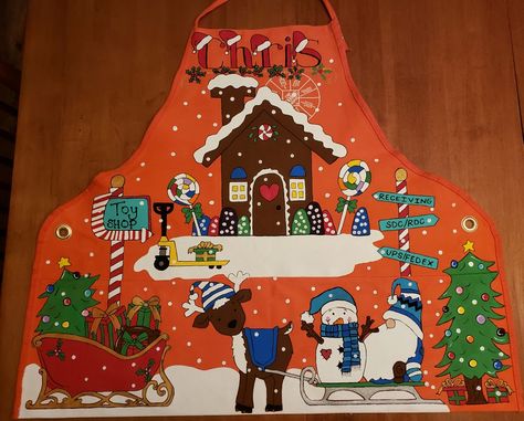 Home Depot Apron Art, Home Depot Paint, Christmas Aprons, Seasons Art, Home Depot, Apron, Craft Projects, Embroidery, Christmas