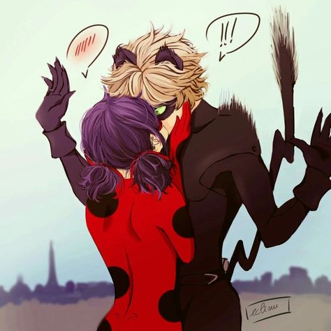 Photo Manga, Ladybug Und Cat Noir, Miraculous Ladybug Kiss, Tikki Y Plagg, Ladybug Art, Ladybug And Cat Noir, Ladybug Wallpaper, Catty Noir, Miraculous Wallpaper