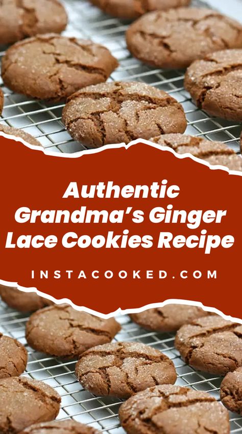 Image of Ginger Lace Cookies on a cooling rack, showing their delicate, lacy texture and golden-brown edges. The cookies are thin and crisp with a subtle sheen of sugar on top, emphasizing their traditional, homemade appearance. Lacey Cookies Recipe, Laceys Cookies Recipe, Lace Cookies Recipe, Molasses Cookies Recipe, Lace Cookies, Fruity Treats, Chocolate Delight, Ginger Cookies, Stir Fry Recipes