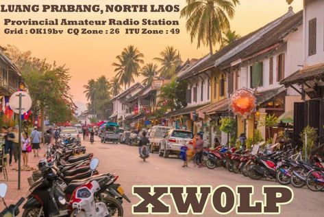 XW0LP Simon Luttrell, Luang Prabang, Laos QSL Card Laos City, Kuang Si Falls, Luang Prabang Laos, Fall Vacations, Bangkok Travel, Vientiane, Luang Prabang, Fall Travel, Medieval Town