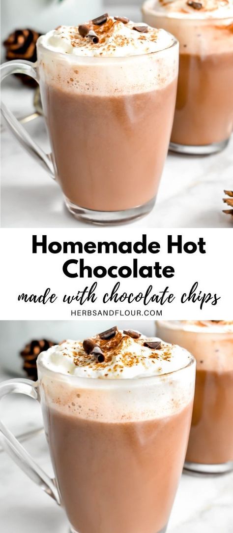 Hot Chocolate Made With Chocolate Chips, Homemade Hot Chocolate Microwave, Chocolate Chip Hot Chocolate, Single Serve Hot Chocolate Recipes, Single Serve Hot Chocolate, Microwave Hot Chocolate, Hot Chocolate With Chocolate Chips, Homemade Hot Coco, Diy Hot Chocolate Mix